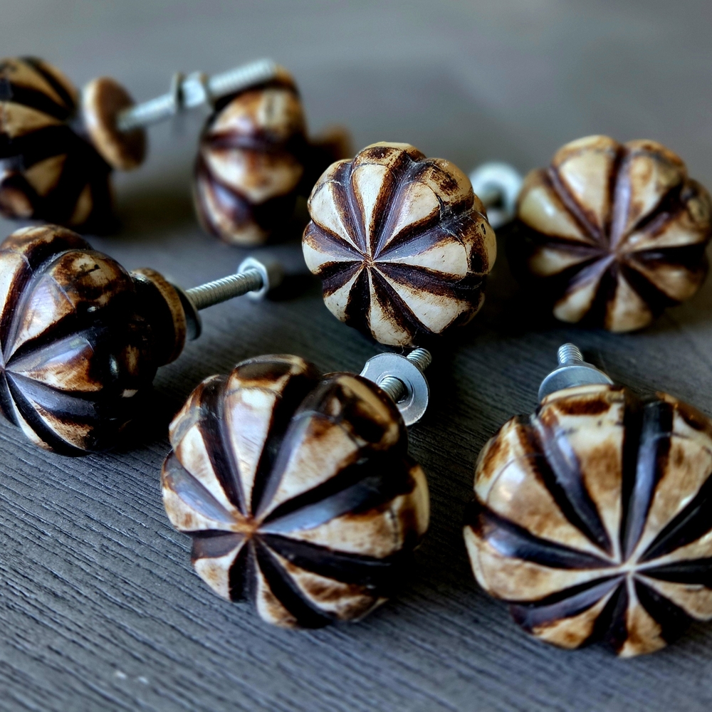 Brown and Cream Decorative Knobs